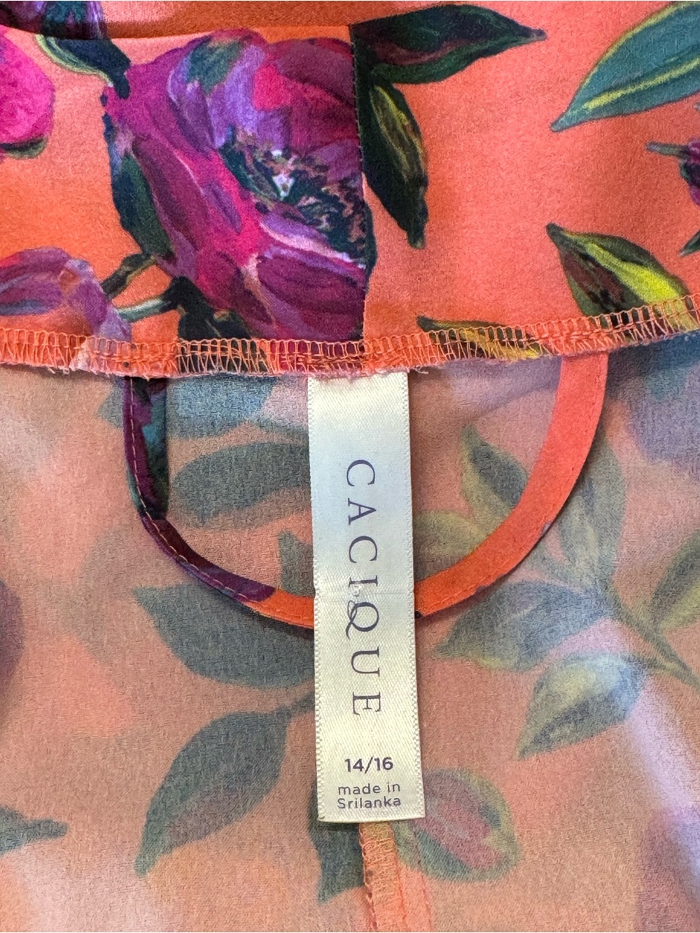 Cacique Coral Robe With Bell Sleeves in Size 14/16 D16 - Picture 4 of 12